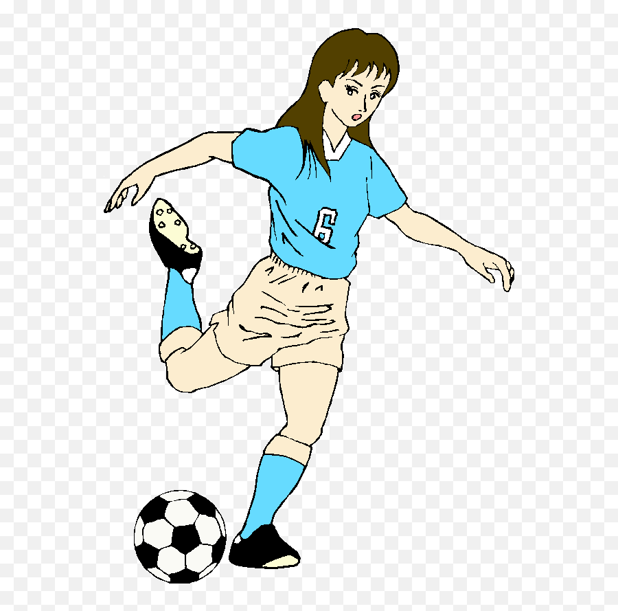 Soccer Clip Art - Girl Kicking A Soccer Ball Png Download Kick Clip Art Emoji,Kickball Clipart