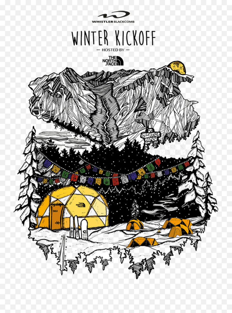 Whistler Blackcomb Winter Kickoff - Drawing Whistler Mountain Emoji,Northface Logo