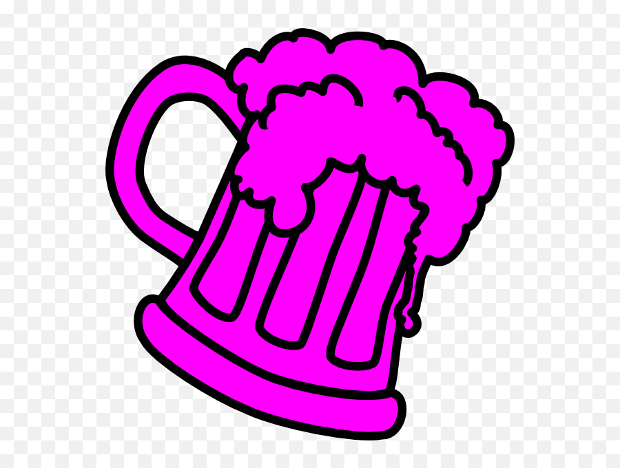 Pink Outline Beer Mug Clip Art At Clkercom - Vector Clip Emoji,Beer Stein Clipart