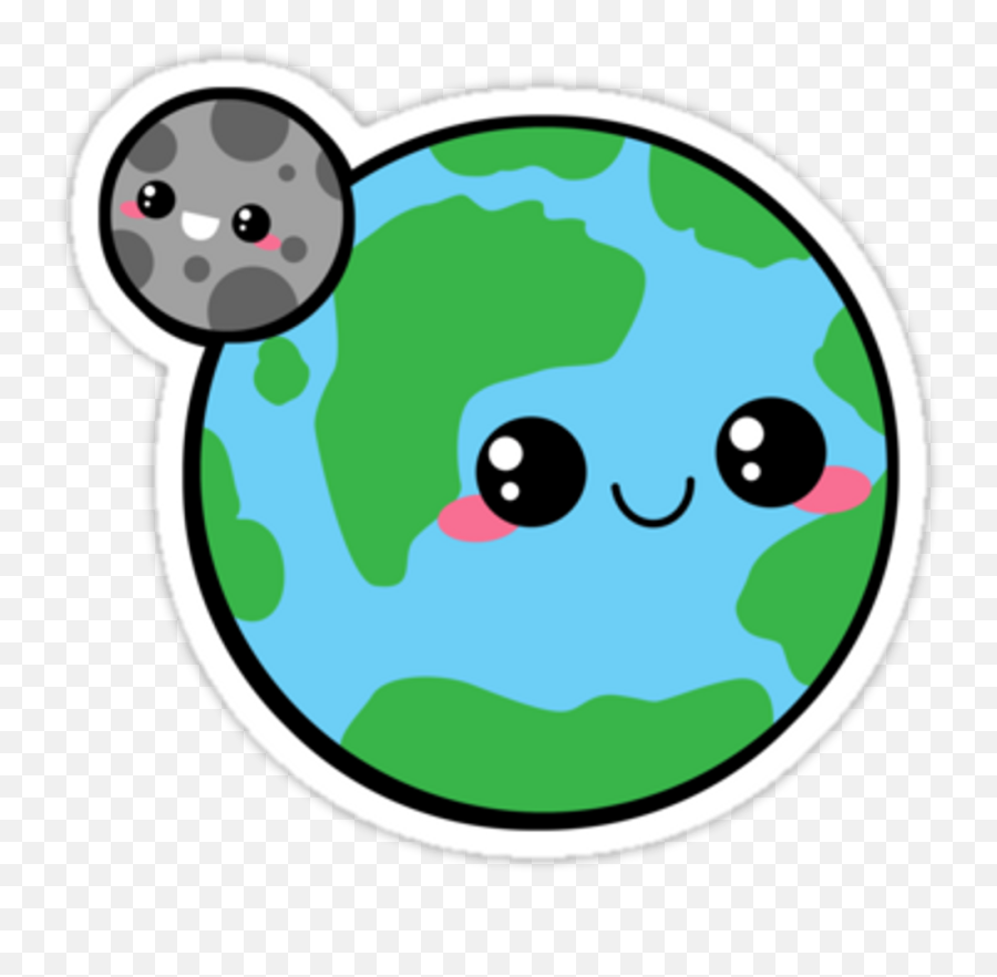 Kawaii Earth Moon Planet - Dot Emoji,Earth Clipart