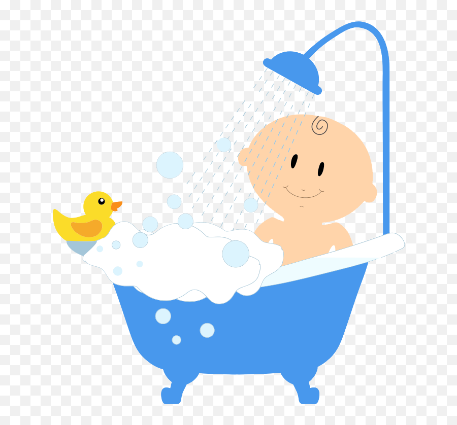 Baby In A Bath Clipart - Baby Taking Bath Clipart Emoji,Bathtub Clipart