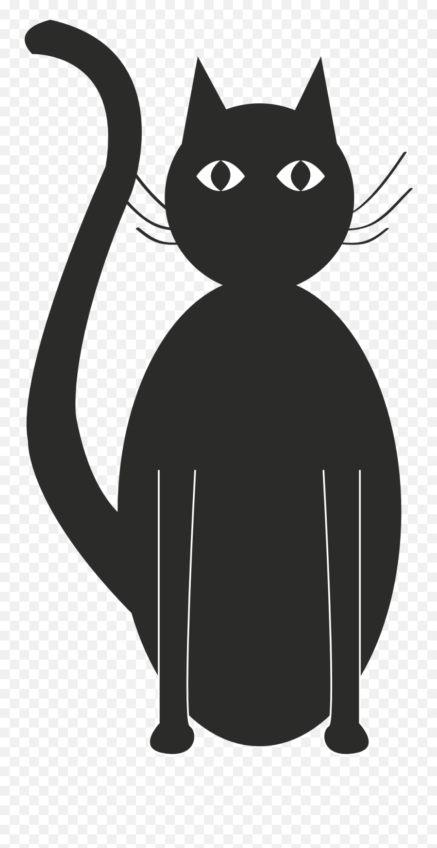 Black Cat Silhouette Drawing - Black Cat Emoji,Black Cat Png