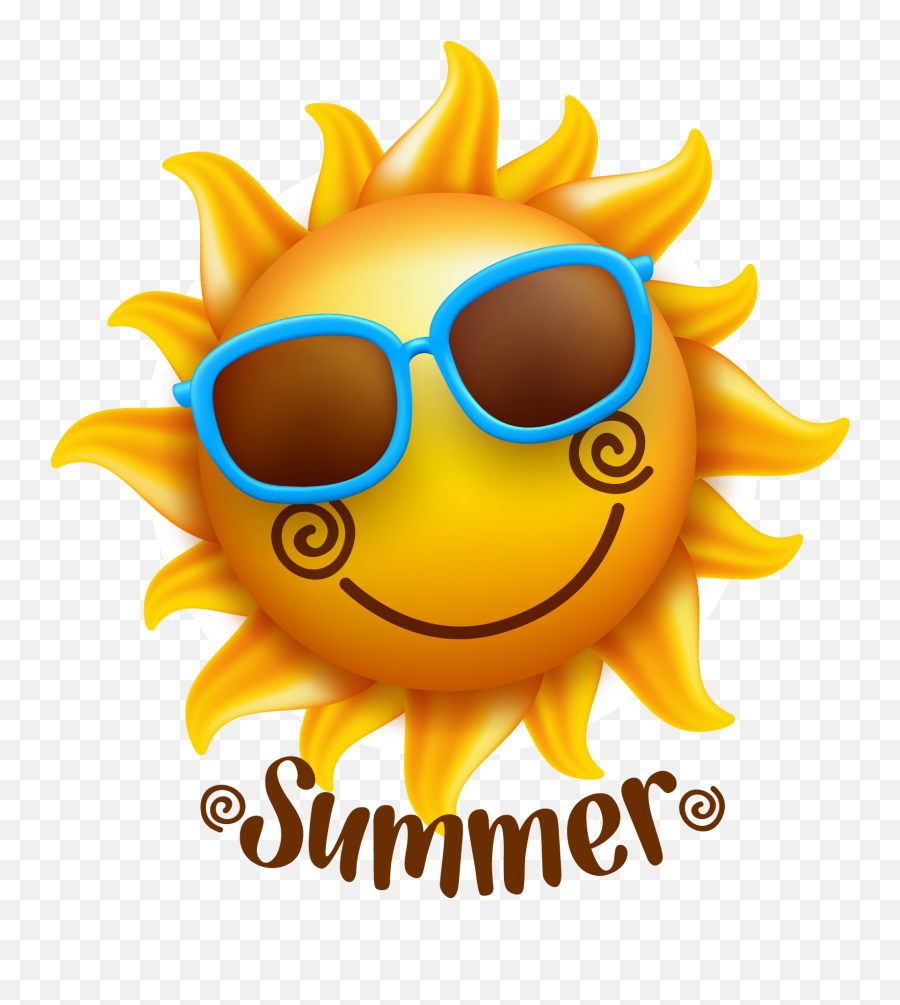 Download Summer Sun Illustration - Smiling Sun Emoji,Stock Clipart