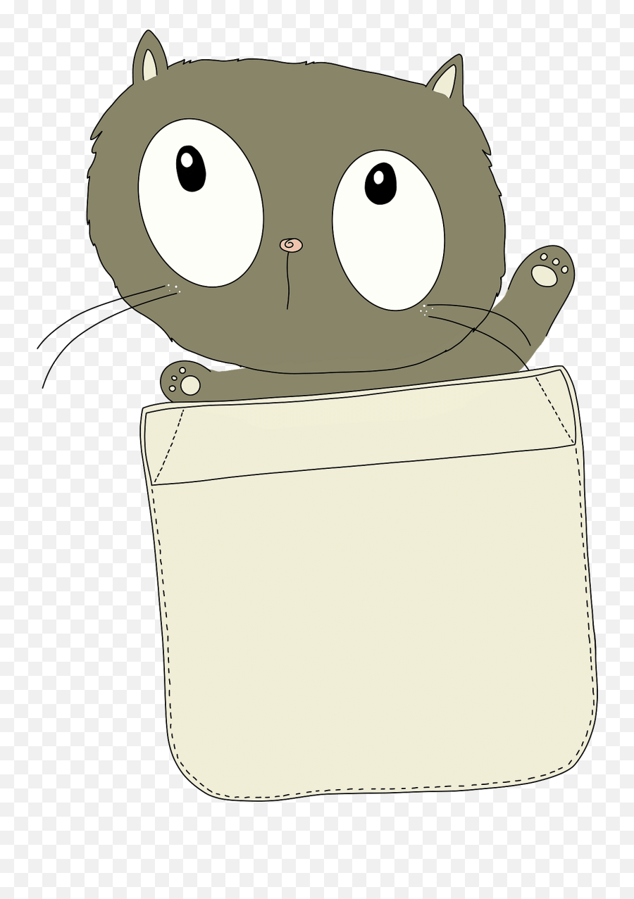 Kitten In Pocket Clipart Free Download Transparent Png - Cat Pocket Cartoon Png Emoji,Pocket Clipart