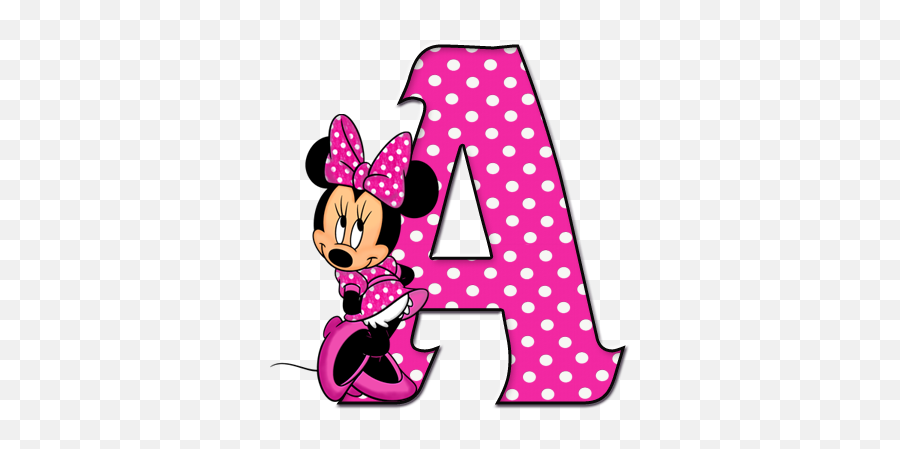 Download Hd Pink Minnie Mouse Png Alfabeto Decorativo - Pink Minnie Mouse Letter Emoji,Minnie Mouse Png