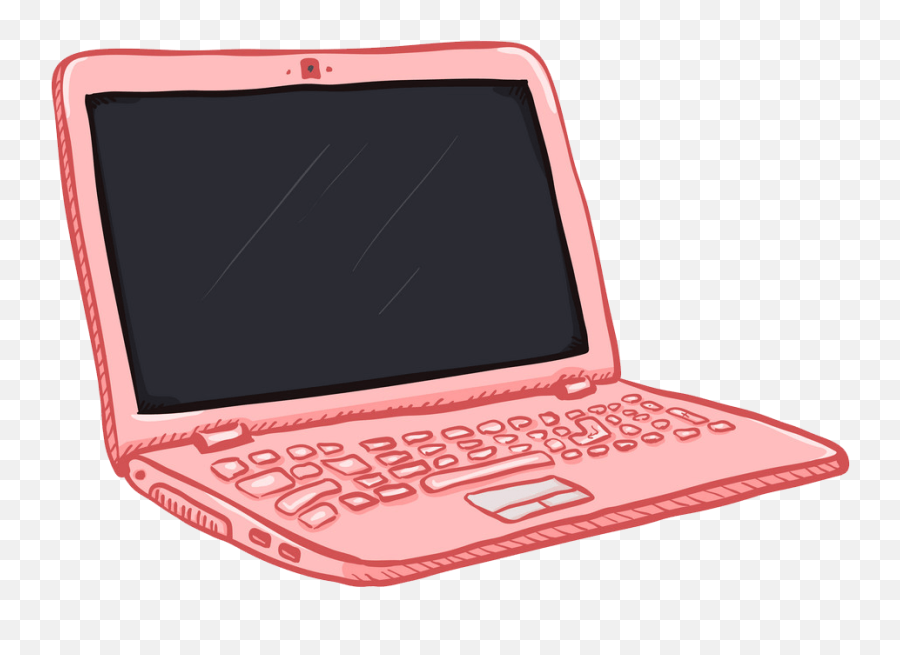 Pink Laptop Clipart Transparent 1 - Clipart World Laptop Cartoon White Background Emoji,Laptop Clipart