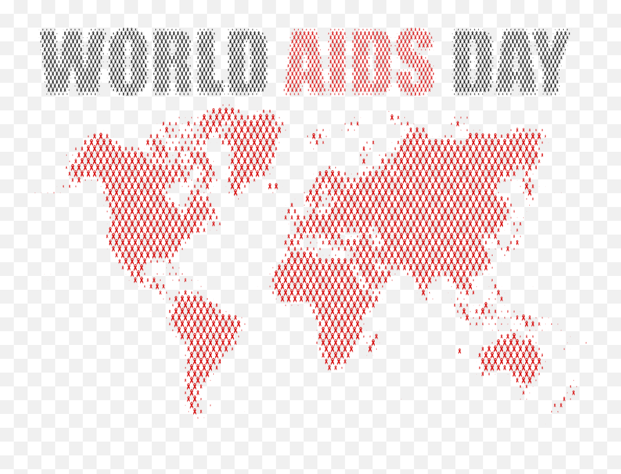 World Aids Day World Map - Openclipart Emoji,World Map Clipart Black And White