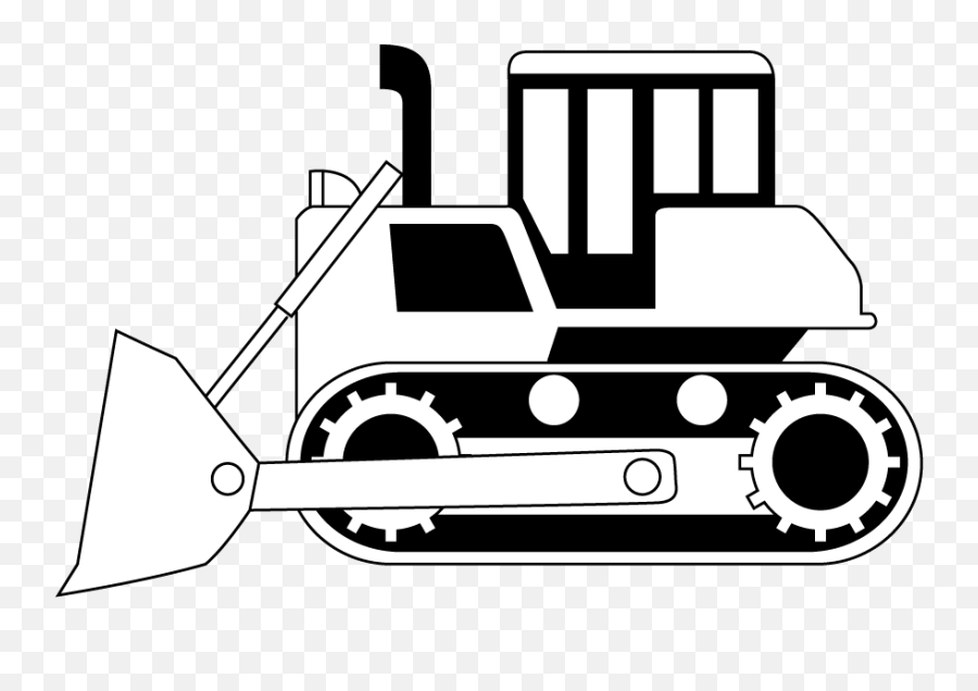 Bulldozer Clipart Machinery Bulldozer - Outline Clip Art Bulldozer Emoji,Bulldozer Clipart