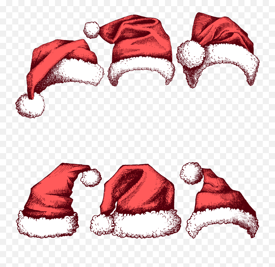 Santa Claus Christmas Hat New Year - Painted Red Christmas Drawn Santa Hat Png Emoji,Santa Hat Clipart