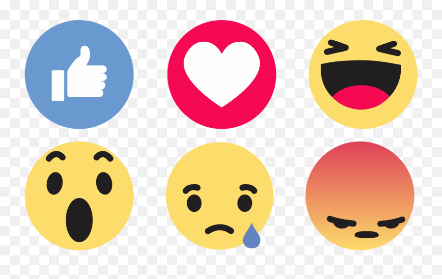 Facebook Like Reactions Icons Download Vector - Post D Interaction Facebook Emoji,Hootsuite Logo