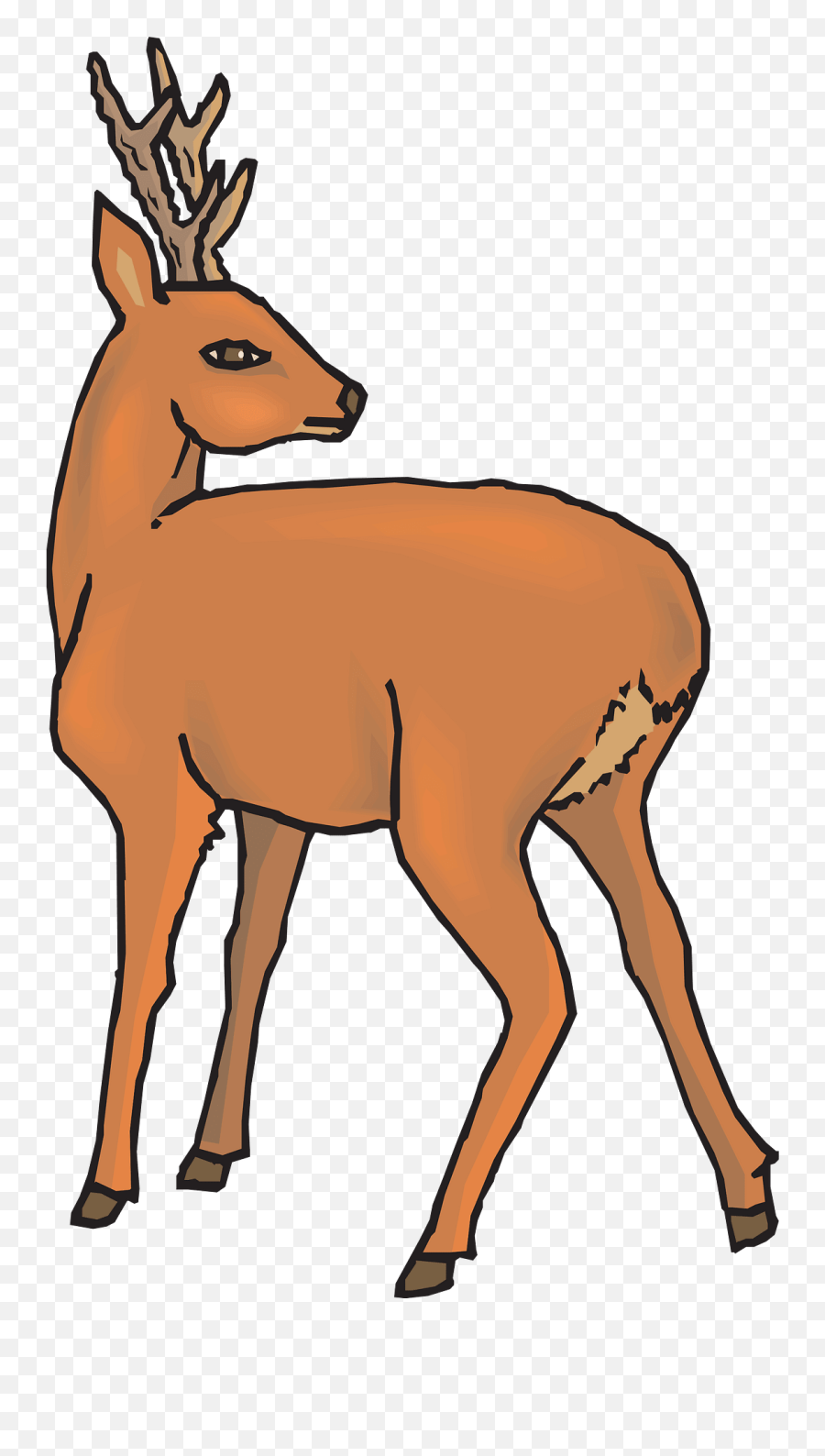 Deer Looking Back Clip Art At Clkercom - Vector Clip Art Deer Back Clipart Emoji,Back Clipart