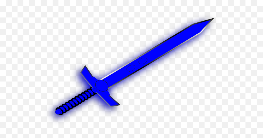 Blue Glow Sword Clip Art At Clker - Collectible Sword Emoji,Cartoon Sword Png
