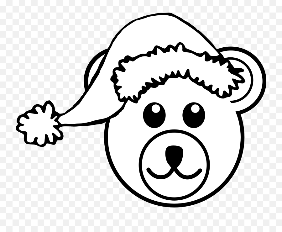 White Bear Clipart - Christmas Hat Emoji,Bear Clipart
