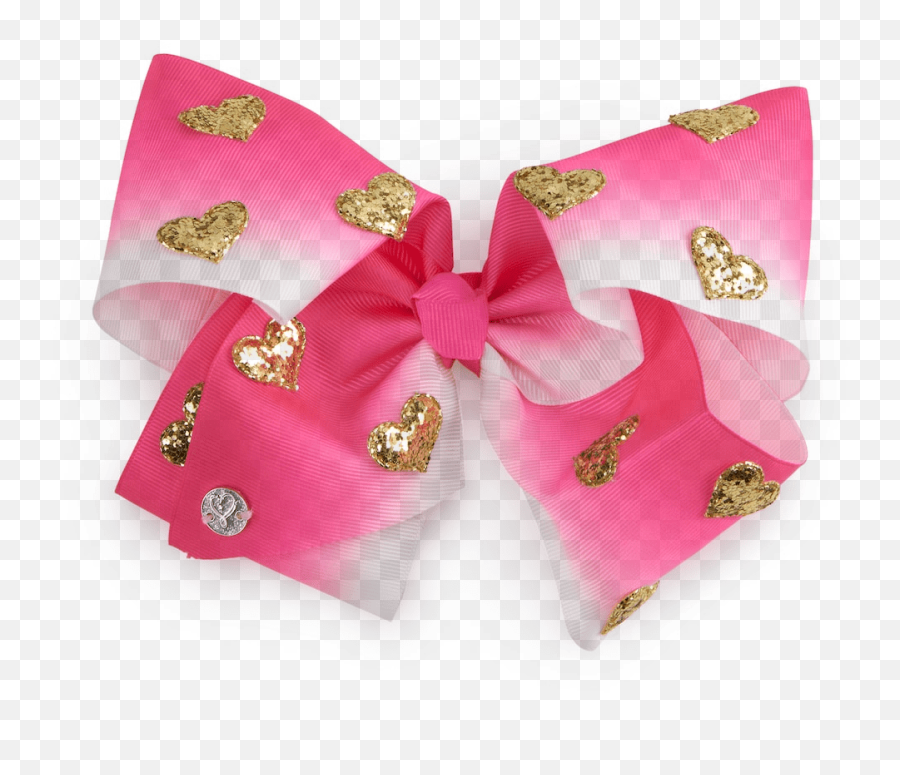 Jojo Siwa - Jojo Siwa Large Cheer Hair Bow Pink Ombre Gold Hearts Walmartcom Bow Emoji,Jojo Siwa Logo