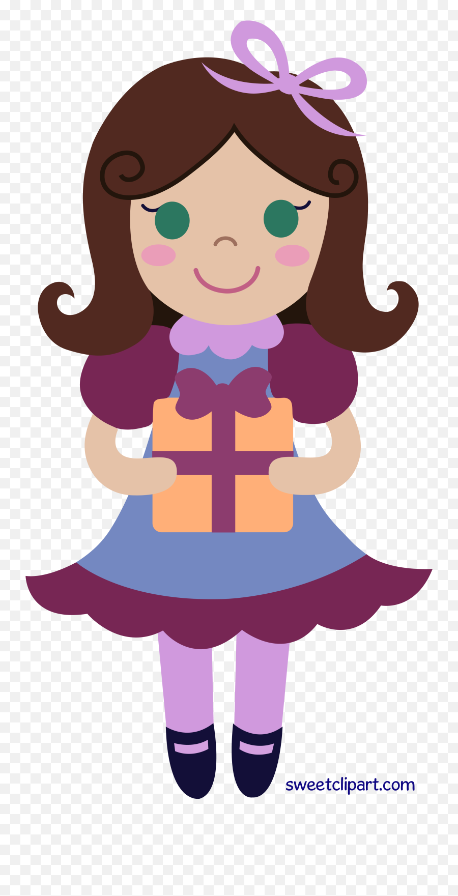Library Of Purple Girl Picture Download - Girl With Ribbon Clipart Emoji,Clipart Girl