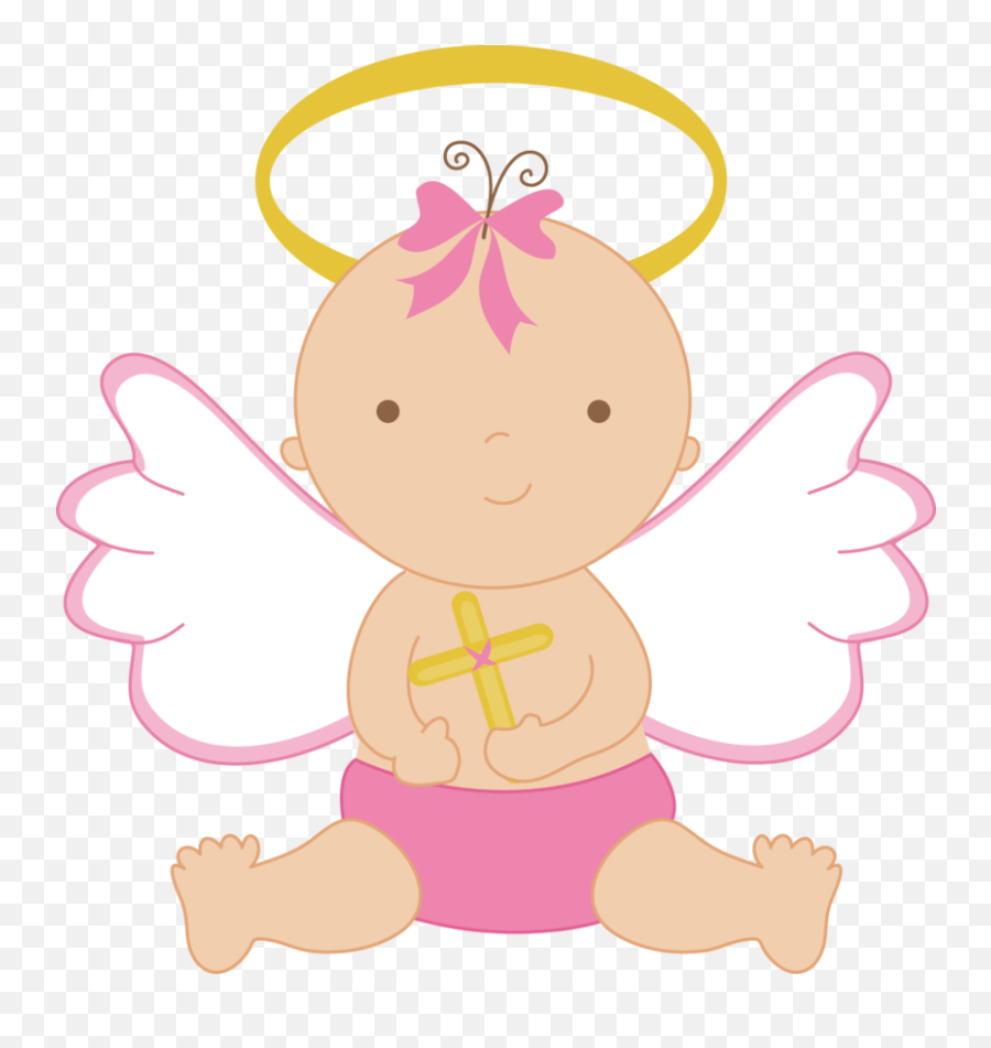 Clipart Girl Baptism Clipart Girl - Baby Girl Angel For Christening Emoji,Baptism Clipart