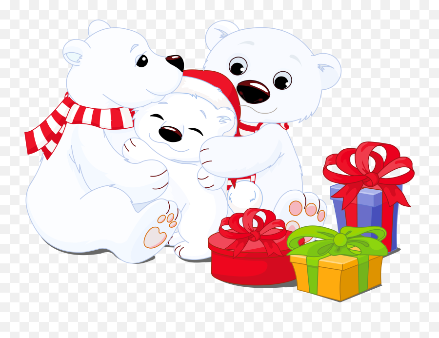 Christmas Polar Bear Clip Art - Transparent Background Christmas Polar Bear Clip Art Emoji,Polar Bear Clipart