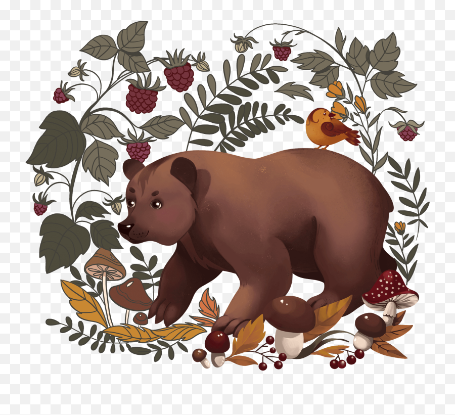Bear In The Forest Clipart - Forest Bear Png Emoji,Forest Clipart