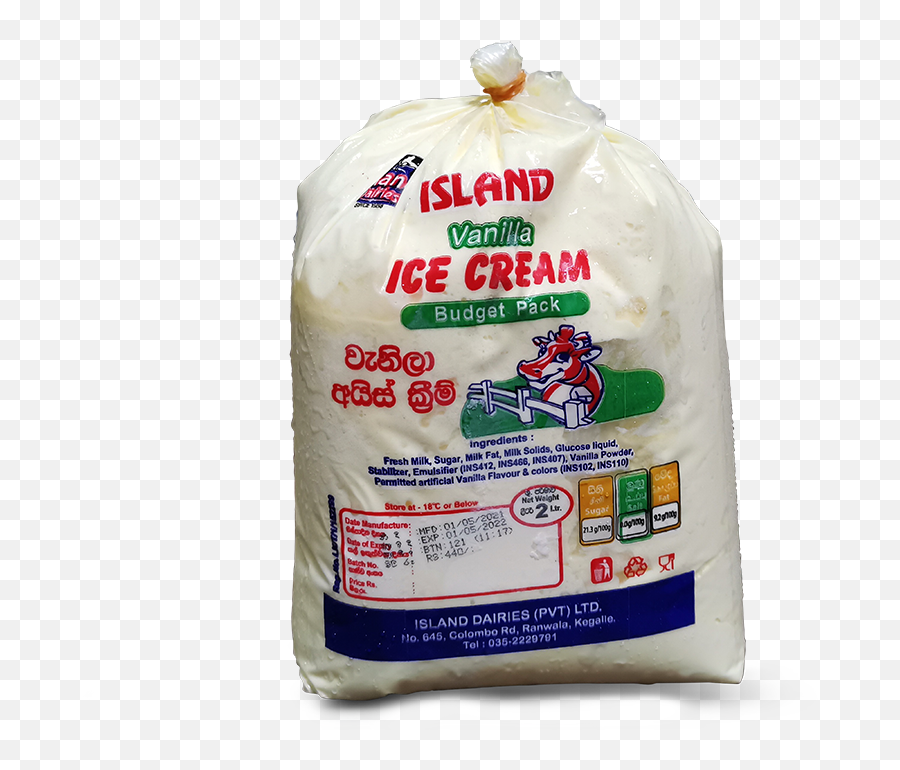 Vanilla Ice Cream Bag 2l - Island Dairies Emoji,Ice Bag Png