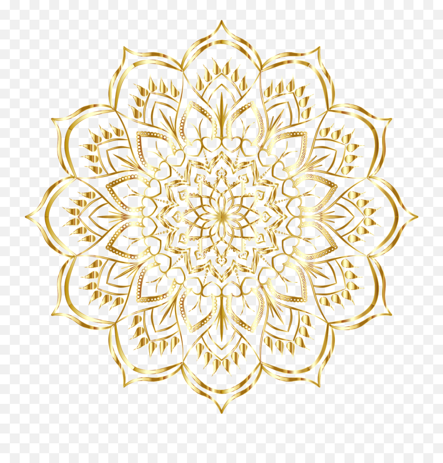 Mandala Gold Floral - Free Vector Graphic On Pixabay Decorative Emoji,Mandala Png