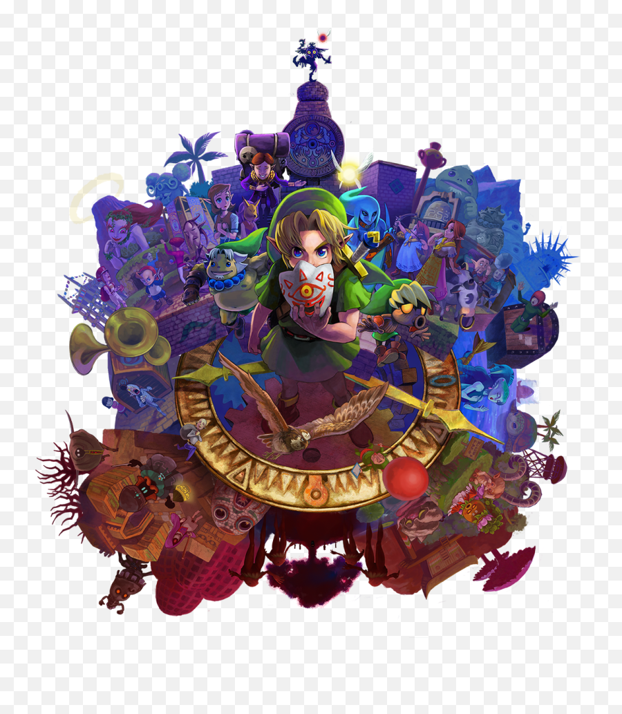 Legend Of Zelda Breath Zelda Art - Zelda Majoras Mask 3d Poster Emoji,Majora's Mask Logo