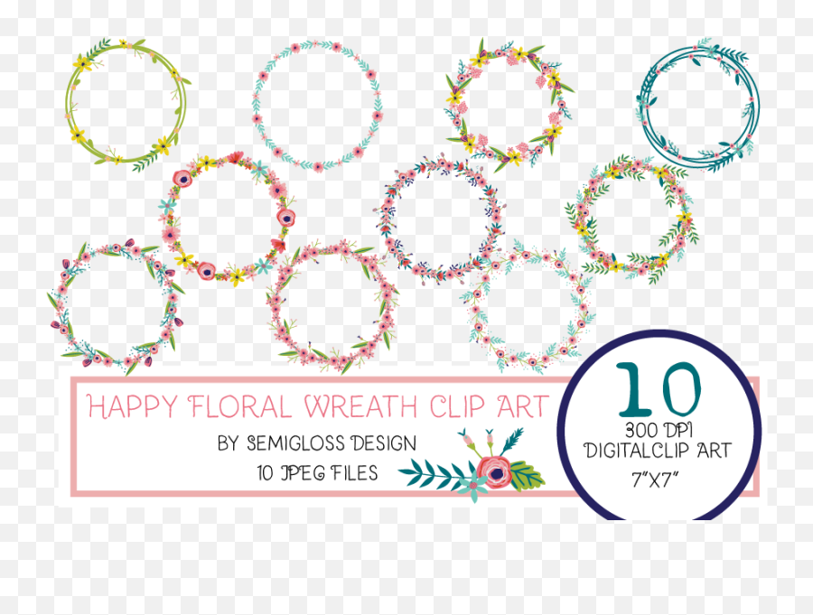 Floral Wreath Png - Floral Wreath Clipart With Handdrawn Language Emoji,Wreath Clipart