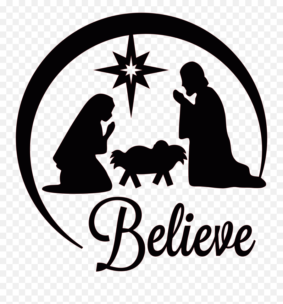 Manger Of Scene Jesus Nativity Church - Nativity Silhouette Emoji,Nativity Clipart