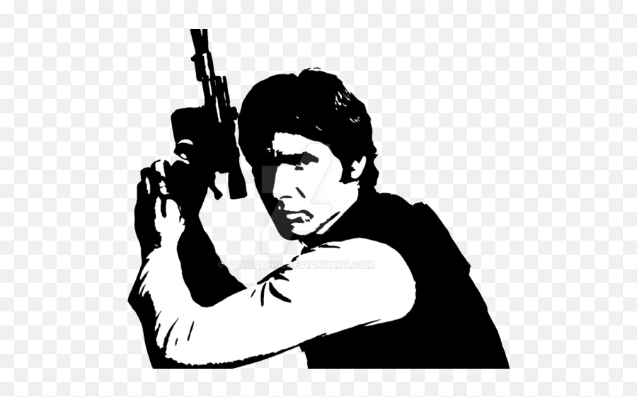 Download Hd Princess Leia Clipart Gun Silhouette - Star Wars Han Solo Star Wars Png Emoji,Gun Silhouette Png