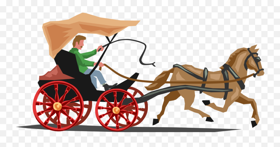 Transparent Horse And Buggy Clipart - Horse Carriage Clipart Emoji,Horse And Carriage Clipart
