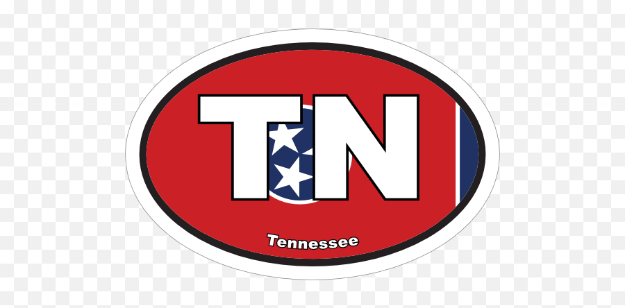Tennessee Tn State Flag Oval Sticker Emoji,Tennessee State Logo