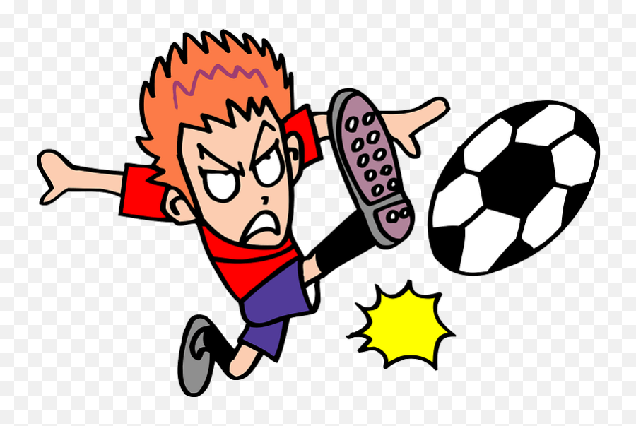 Soccer Player Is Kicking The Ball Clipart Free Download - For Soccer Emoji,Soccer Ball Clipart