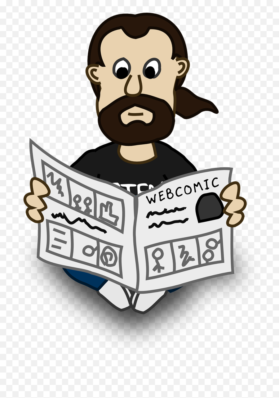 News Clipart Free - Man Reading Newspaper Animated Emoji,News Clipart