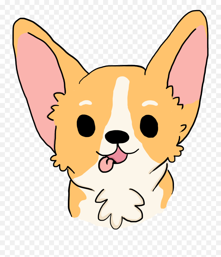 A T - Corgi Drawing Emoji,Corgi Clipart