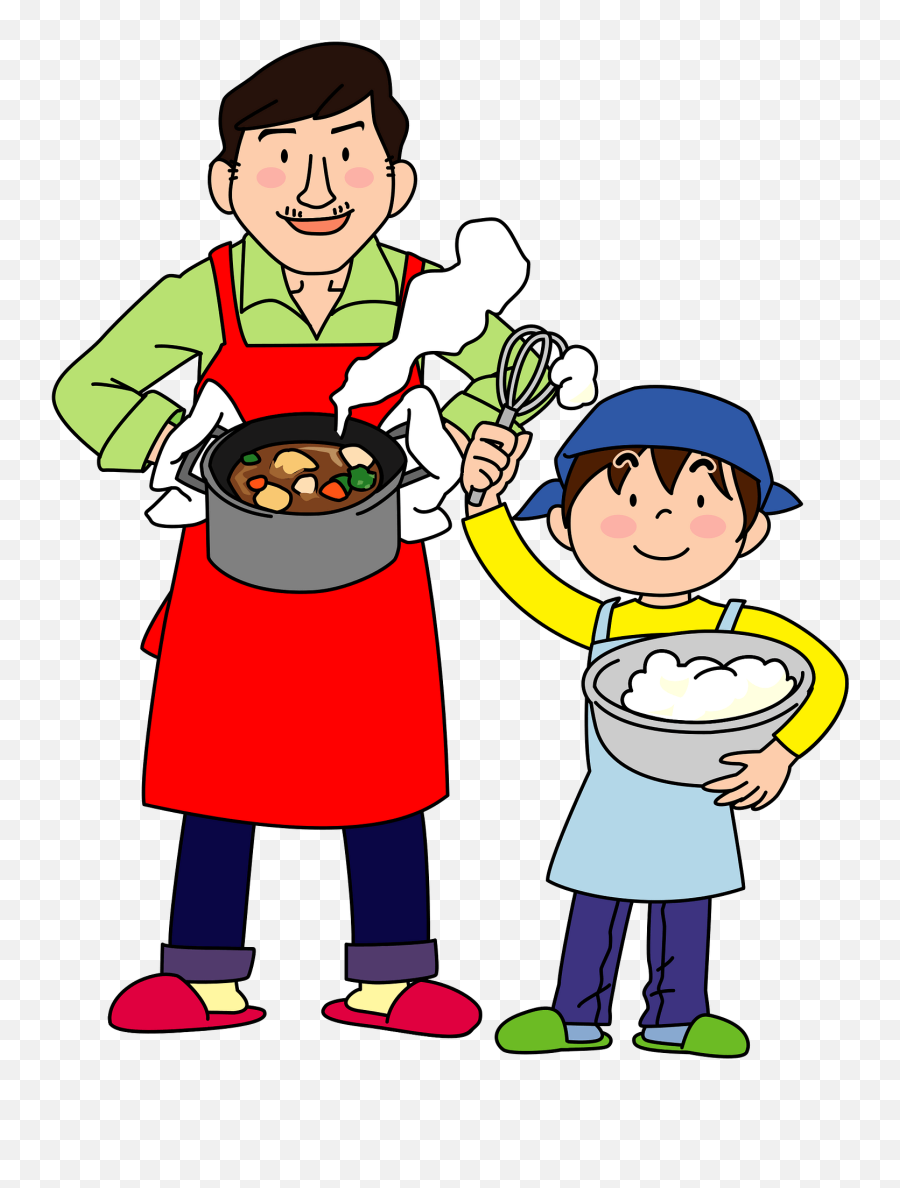 Father And Son Are Cooking Clipart Free Download - Father And Son Cooking Clipart Emoji,Cooking Clipart