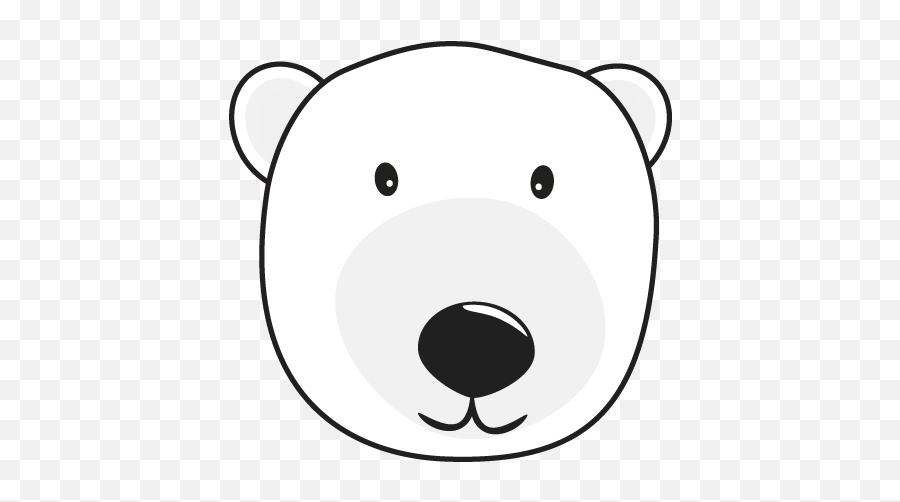 Polar Bear Head Clip Art - Polar Bear Head Clipart Emoji,Polar Bear Clipart