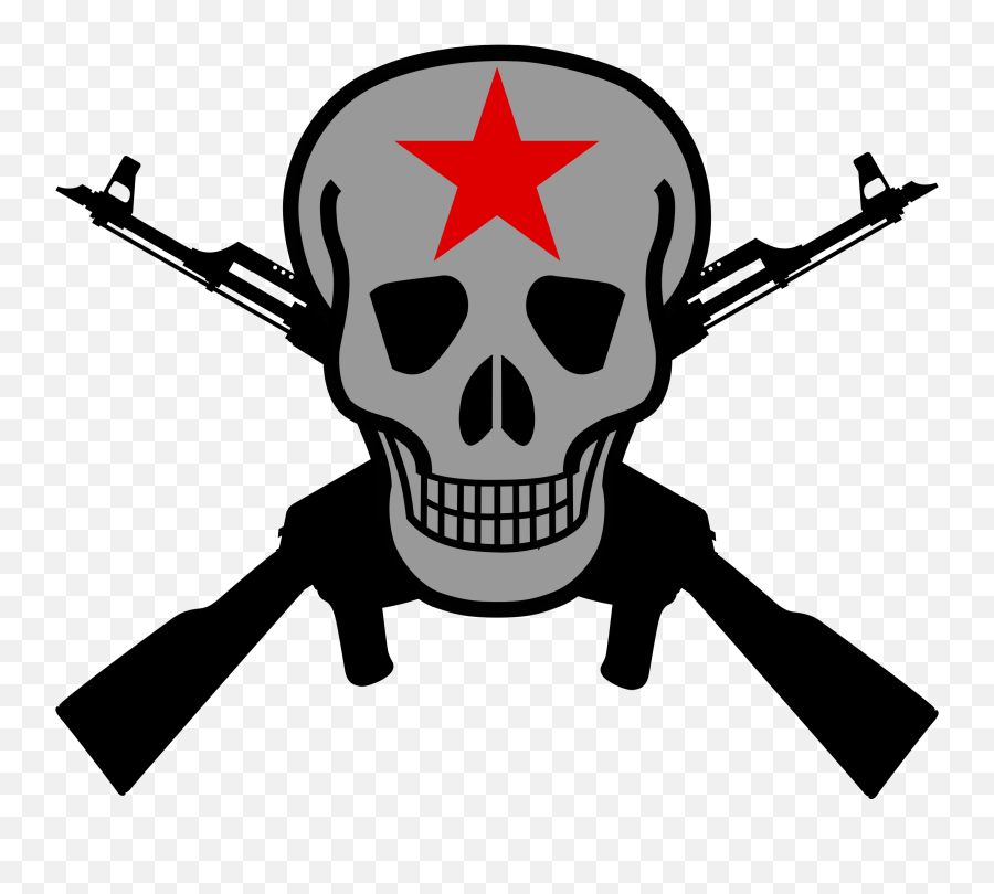 Download Hd Cross Rifle Png - Skull And Crossbones Transparent Cross Gun Logo Emoji,Crossbones Png