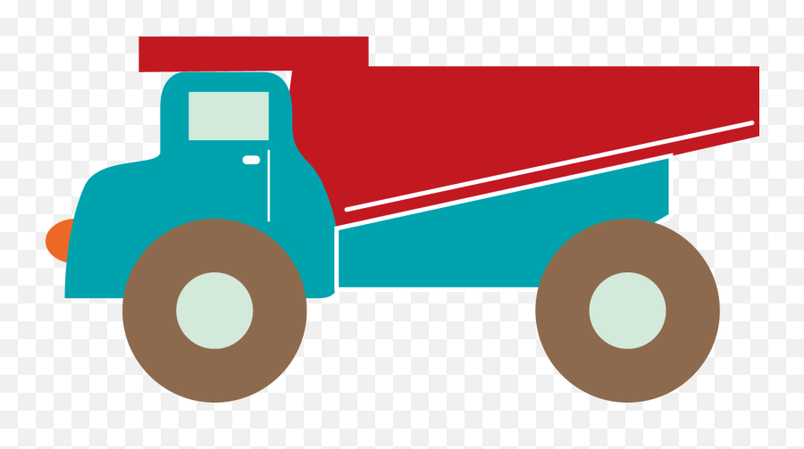 Clip Art Stock Vector Cartoon Dump Truck Flat Truck - Gambar Animasi Truck Emoji,Dump Trucks Clipart