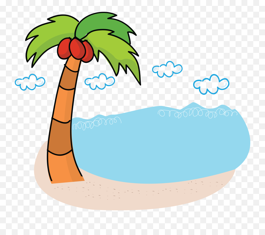 Palm Tree And Beach Clipart Transparent - Palm Beach Florida Cartoon Emoji,Beach Clipart
