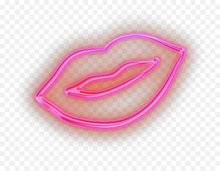 Lips Labios Neon Pink Rosa Sticker Emoji,Labios Png