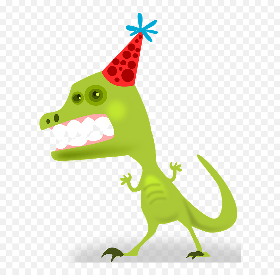 Tyrannosaurus Wearing A Party Hat Clipart Free Download - Animal Figure Emoji,Party Hat Clipart