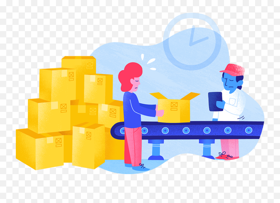 Two Factory Workers Working On An Assembly Line - Play Transparent Factory Worker Clipart Emoji,Factory Clipart