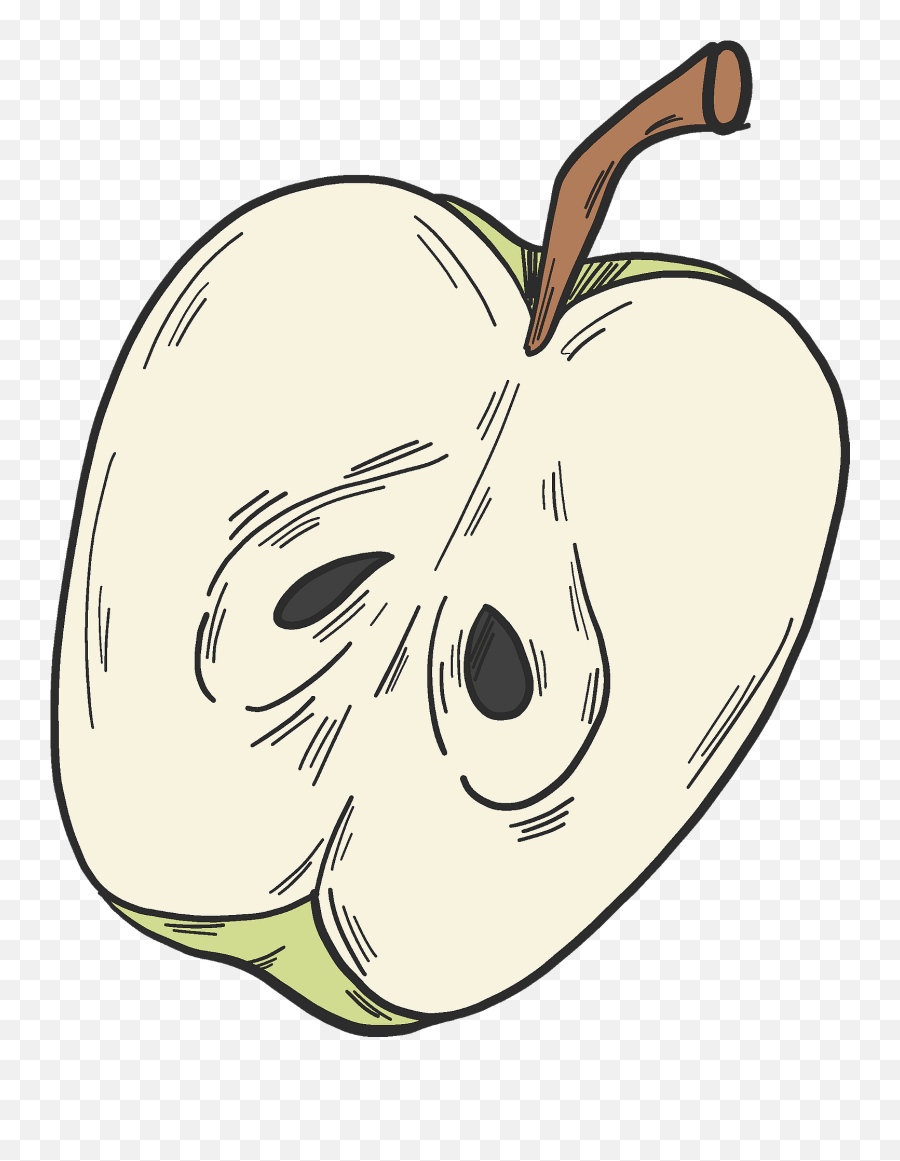 Half Apple Clipart Free Download Transparent Png Creazilla Emoji,Apple Heart Clipart
