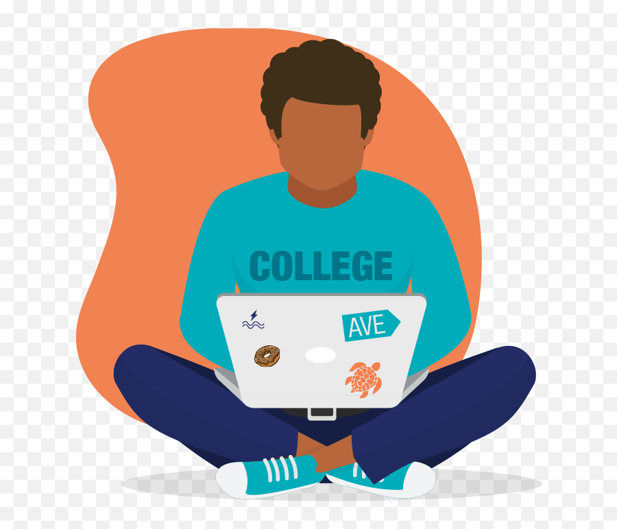 Student On Laptop - Transparent Student Illustration Png Emoji,Studying Clipart