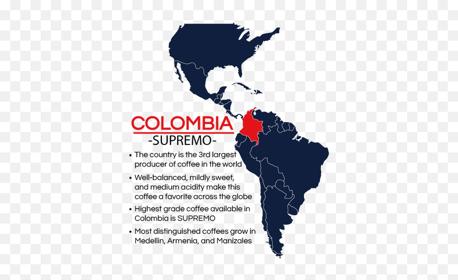 Colombia - Dark Us Roast Emoji,Colombia Map Png