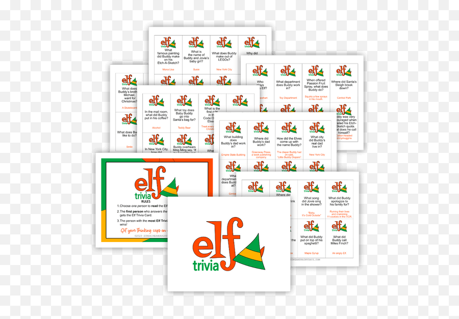 Elf Trivia Christmas Game - Sunshine And Rainy Days Emoji,Elf Movie Logo