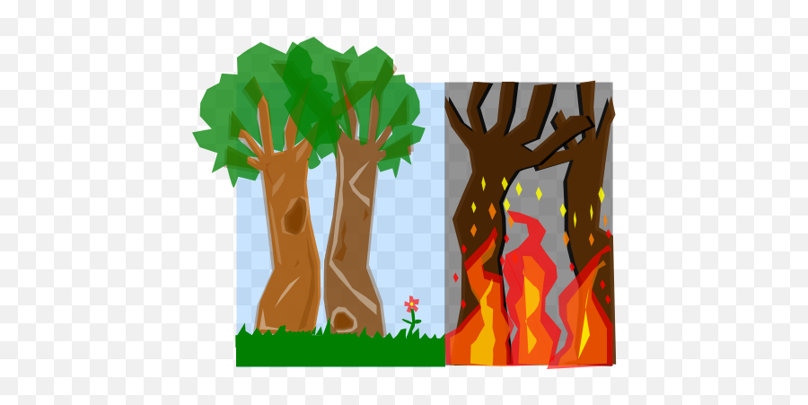 Bush Fires Clip Art At Clker - Bush In Fire Clipart Emoji,Bush Clipart