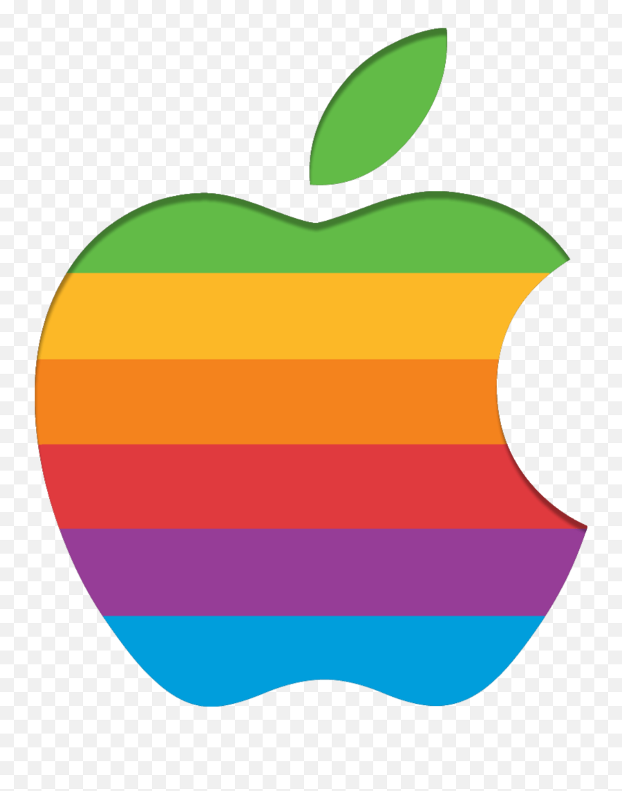 Apple Retro Logo Transparent Png - Apple Rainbow Logo Emoji,Apple Png