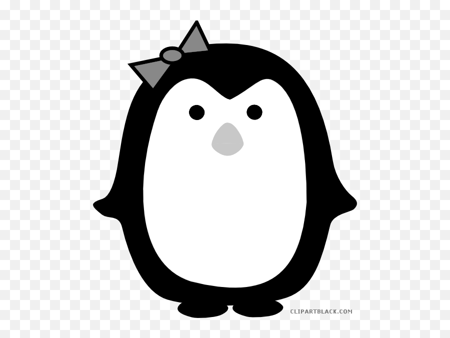 Girl Penguin Animal Free Black White Clipart Images - Clipart Penguin Emoji,Girl Clipart Black And White