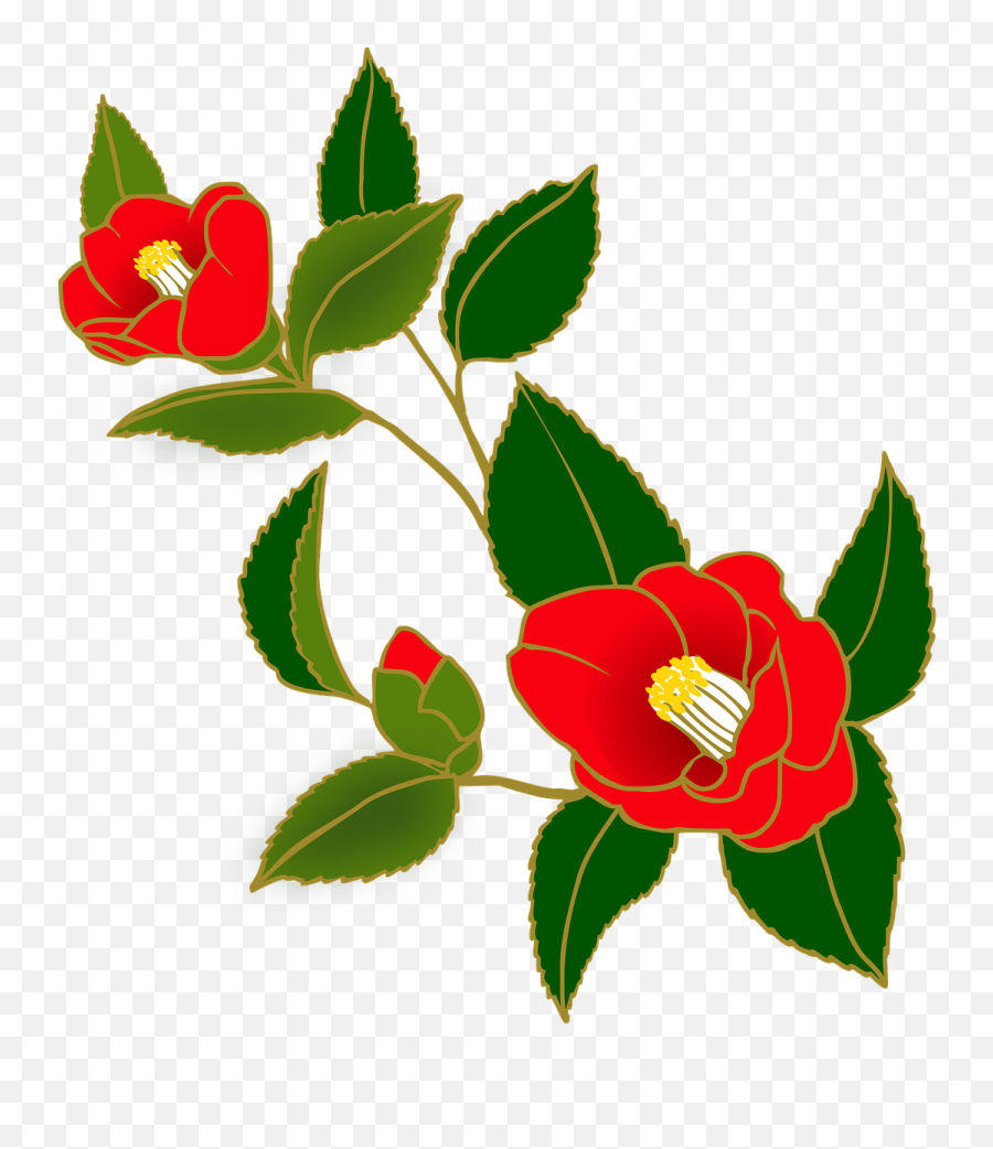 Camellia Red Flowers Png - Japanese Flowers Clipart Emoji,Red Flower Png
