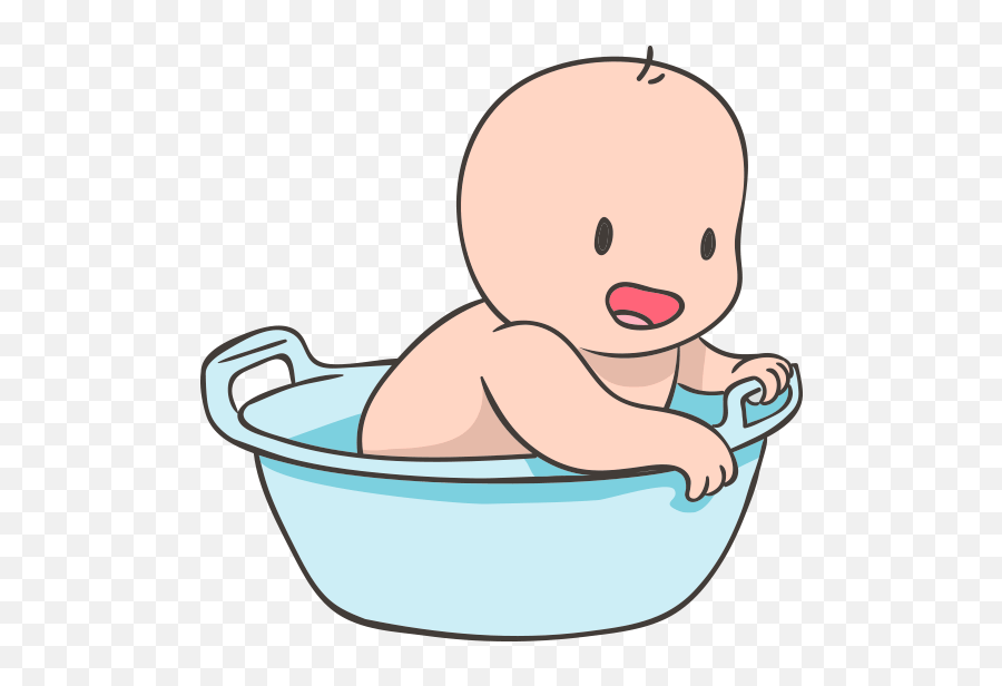 Infant Clipart Baby Tummy Time - Bathing Png Download Infant Taking A Bath Clipart Png Emoji,Clipart - Baby